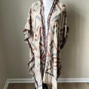 Lucky Brand Fringed Ruana 🍁